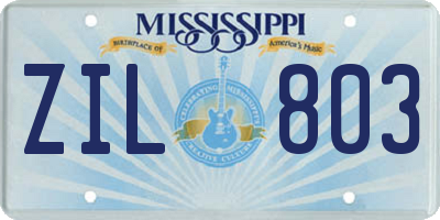 MS license plate ZIL803