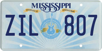 MS license plate ZIL807