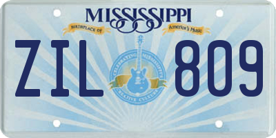 MS license plate ZIL809
