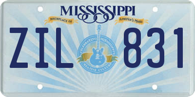 MS license plate ZIL831