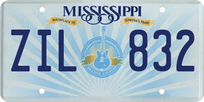 MS license plate ZIL832