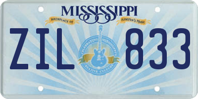 MS license plate ZIL833