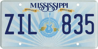 MS license plate ZIL835
