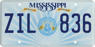 MS license plate ZIL836