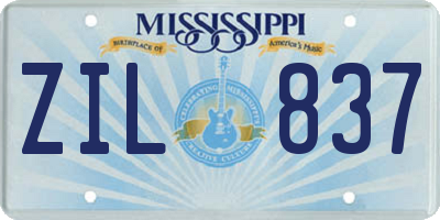 MS license plate ZIL837