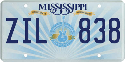 MS license plate ZIL838