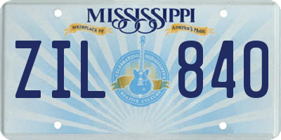 MS license plate ZIL840