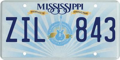 MS license plate ZIL843