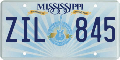 MS license plate ZIL845