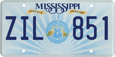 MS license plate ZIL851
