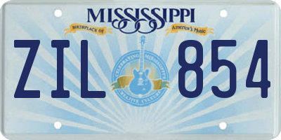 MS license plate ZIL854