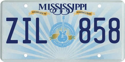 MS license plate ZIL858