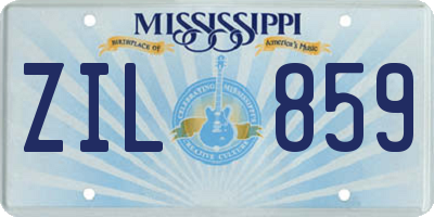 MS license plate ZIL859