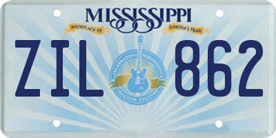 MS license plate ZIL862