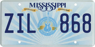 MS license plate ZIL868