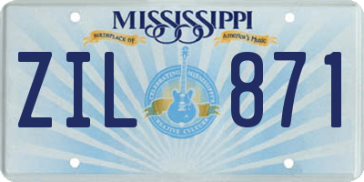 MS license plate ZIL871