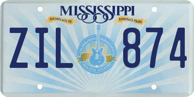 MS license plate ZIL874