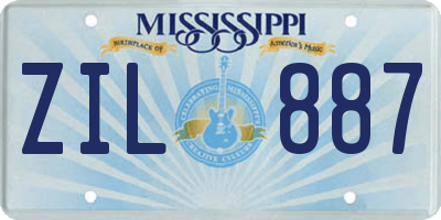 MS license plate ZIL887