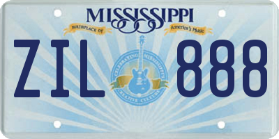 MS license plate ZIL888