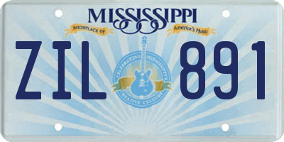 MS license plate ZIL891