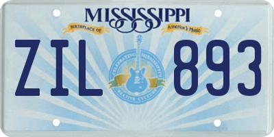 MS license plate ZIL893
