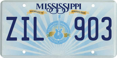 MS license plate ZIL903