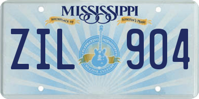 MS license plate ZIL904