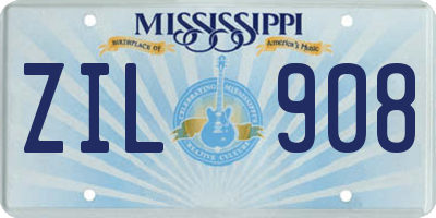 MS license plate ZIL908
