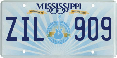 MS license plate ZIL909