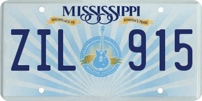 MS license plate ZIL915
