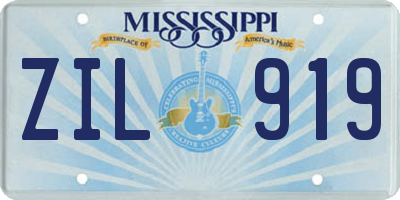MS license plate ZIL919