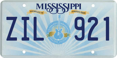 MS license plate ZIL921