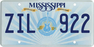 MS license plate ZIL922