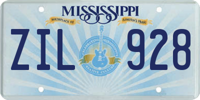 MS license plate ZIL928