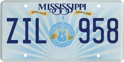MS license plate ZIL958