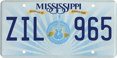 MS license plate ZIL965