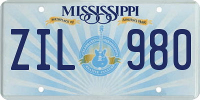 MS license plate ZIL980
