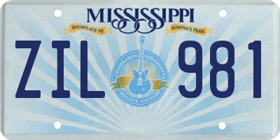 MS license plate ZIL981