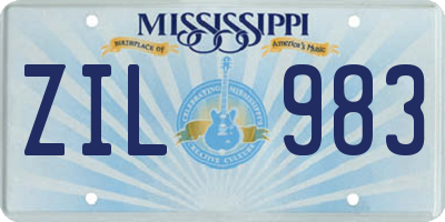 MS license plate ZIL983