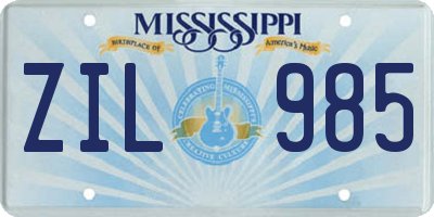 MS license plate ZIL985
