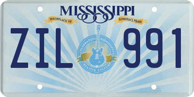 MS license plate ZIL991