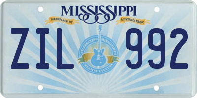 MS license plate ZIL992