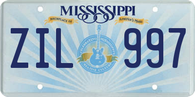 MS license plate ZIL997