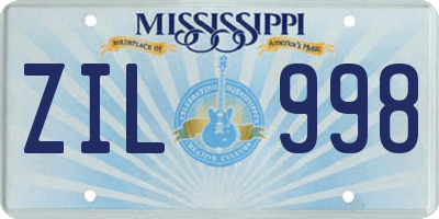 MS license plate ZIL998