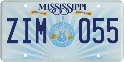 MS license plate ZIM055