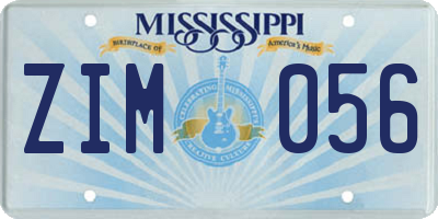 MS license plate ZIM056