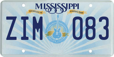 MS license plate ZIM083