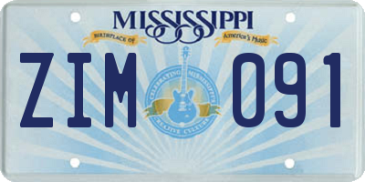 MS license plate ZIM091
