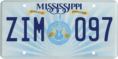 MS license plate ZIM097