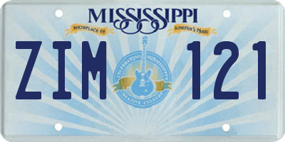 MS license plate ZIM121